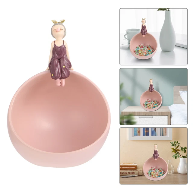 Scatola di caramelle decorativa ragazza gioielli-tassoio display statua moderna ragazza