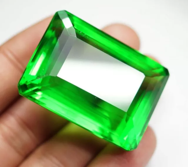 150 Ct GIE Certified Natural Brazilian Emerald Shape Green Topaz Loose Gemstone