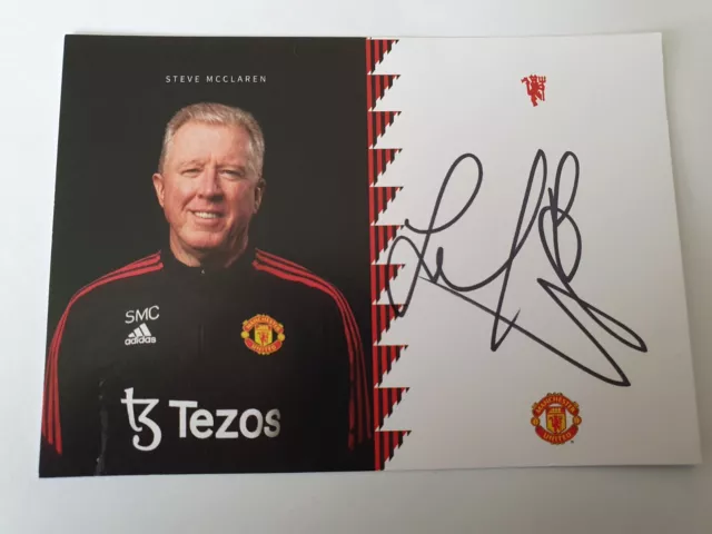 Steve Mclaren Manchester United Fc Hand Signed Club Photo 6" X 4".