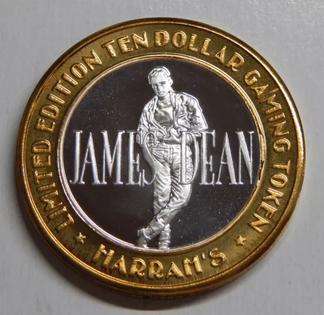 JAMES DEAN - Jimmy Dean Harrah's Las Vegas  $10 Casino Gaming Token Strike 0.999