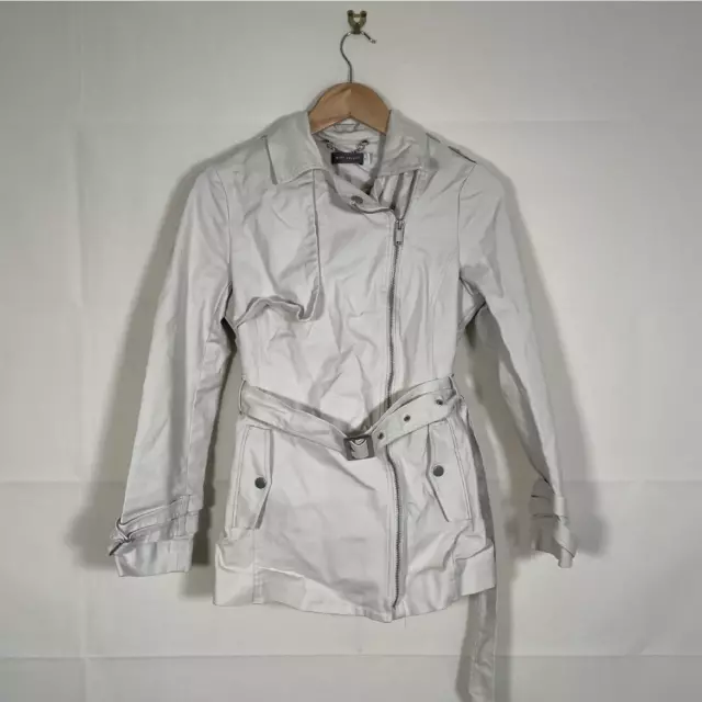 Smart giacca con colletto da donna cappotto di velluto beige taglia 10 taglia 10 cerniera