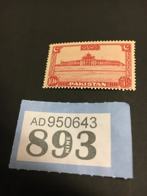 893 - Pakistan 1948 sg 36 10a Scarlet  MNH