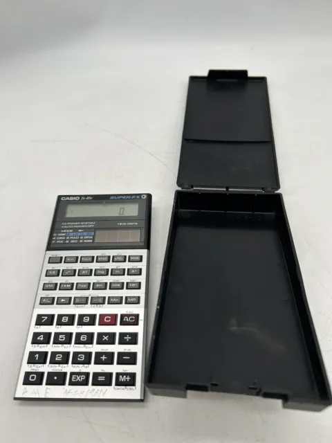 Retro Vintage Casio Super Fx Calculator Fx-85v And Case Solar Power