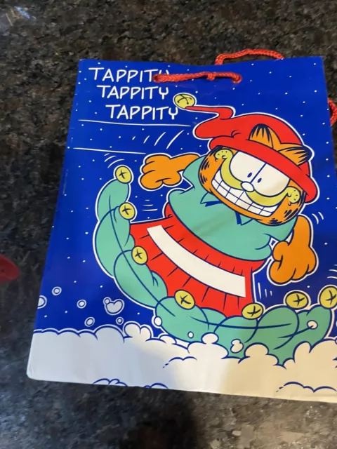 Vintage Garfield UFS Christmas Gift Bag 1978 Tappity Tappity Tappity ~ Korea