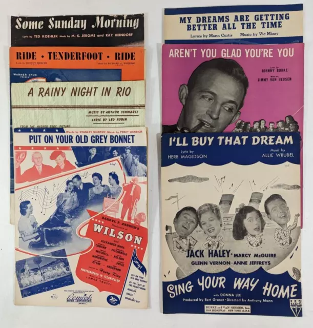 Vintage sheet music from the movies, lot of 7,  1930s- 1940s, Bing Crosby, etc.