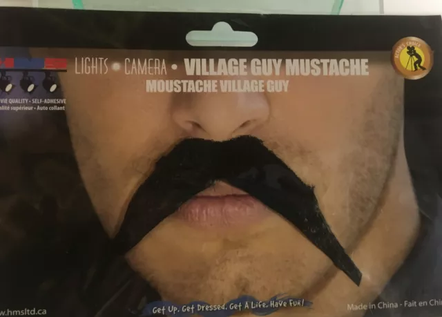 Freddie Mercury Biker Costume Mustache Halloween Black Moustache Stick On Stache