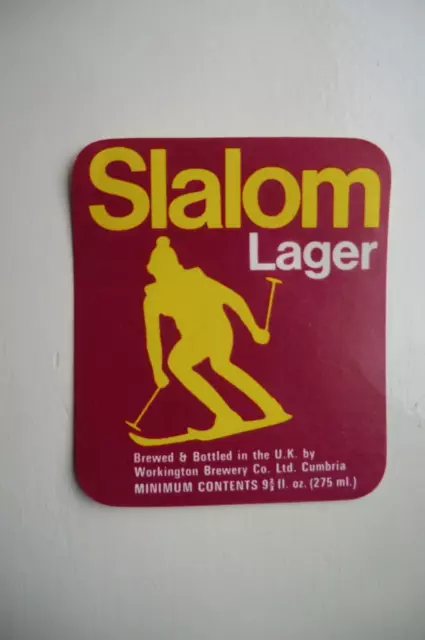 MINT WORKINGTON BREWERY CUMBRIA SLALOM LAGER 9 2/3 fl oz BREWERY BEER LABEL