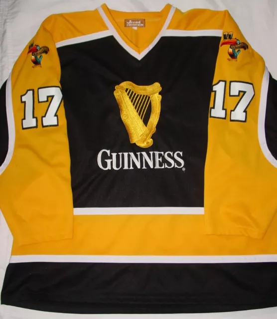 Oop Rare Fully Embroidered Guinness Beer St. Patrick's Day Hockey Jersey-2Xl Xxl