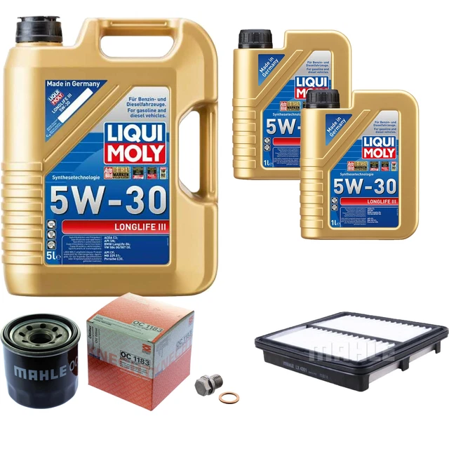 Pacchetto Ricambio Auto: 6L Liqui Moly Longtime High Tech 5W-30 + Filtri Olio, Aria E Abitacolo MANN-FILTER (Set Manutenzione)