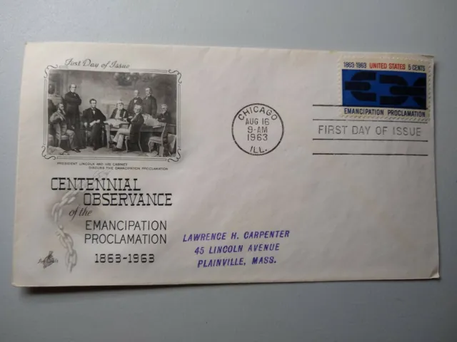 Letter Cover - Centennial Observance of the Emancipation Proclamation 1863-1963