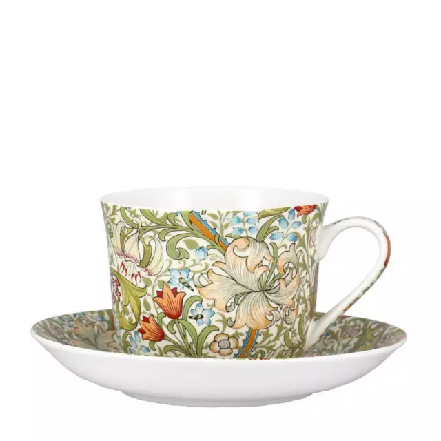 William Morris Tea Cup Heritage Golden Lily Bone China Large Cup and Saucer Set