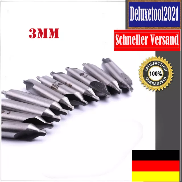 5/10 Stück 1-5mm 60° HSS Schneiden Zentrierbohrer Bohrer Kegelsenker Senker