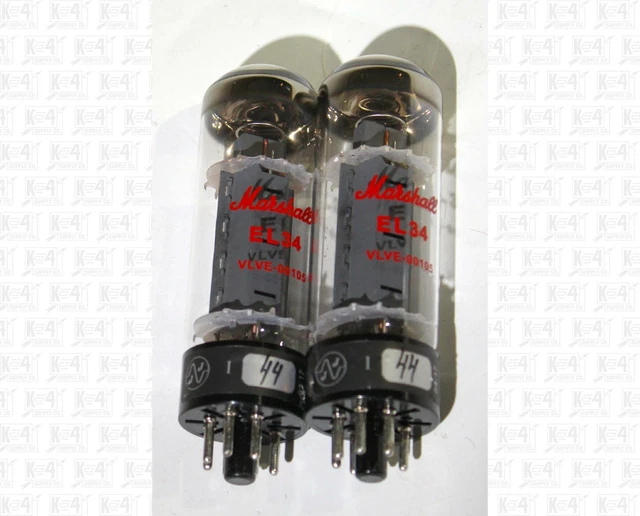 MARSHALL EL34 6CA7 Vacuum Tubes VLVE 00105 Good Clean Matched Pair