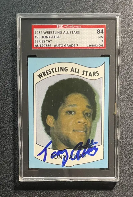 1982 Wrestling All Stars Tony Atlas Signed SGC 7 NM Authentic Auto Series A