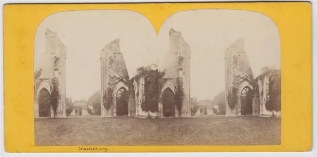 Somerset Stereoansicht-Glastonbury Abbey, nach Westen schauen