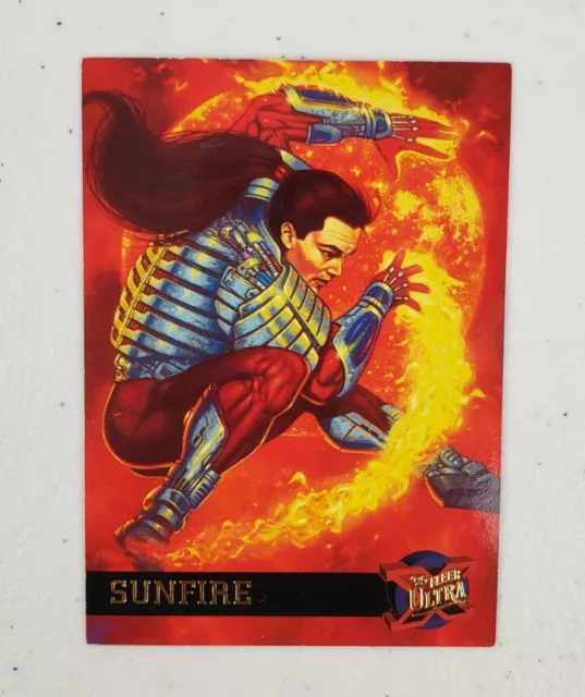 Marvel Fleer Ultra X-Men '95 Sunfire Trading Card #49 Embossed Gold Foil