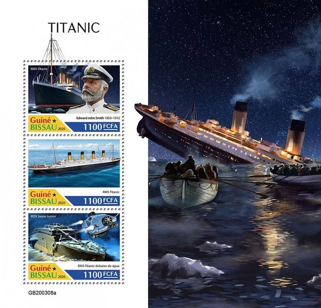 RMS TITANIC WHITE Star Line Ocean Liner Ship Stamp Sheet 23 2020