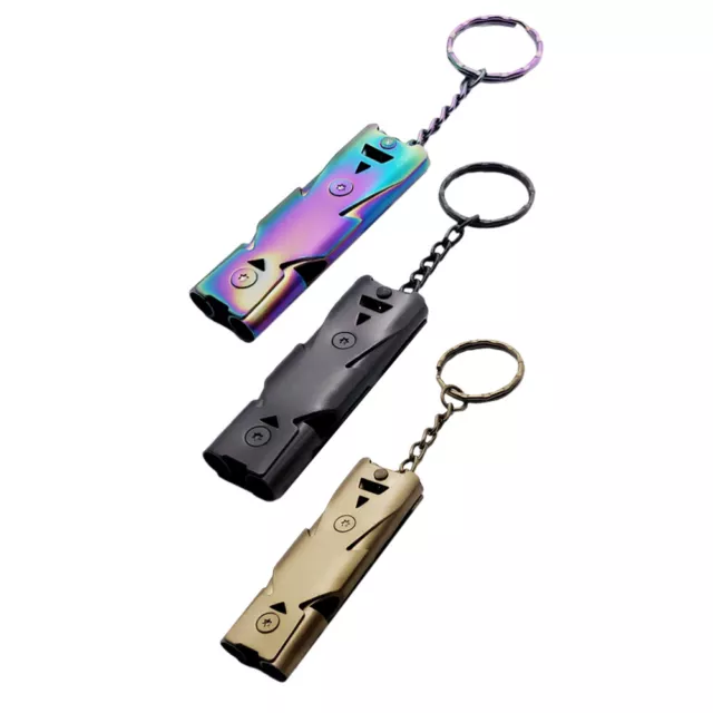 3pcs Outdoor Running Whistle Key Ring Set Emergency Safety Accessory