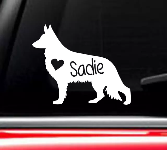 German Shepherd Dog car decal with custom name