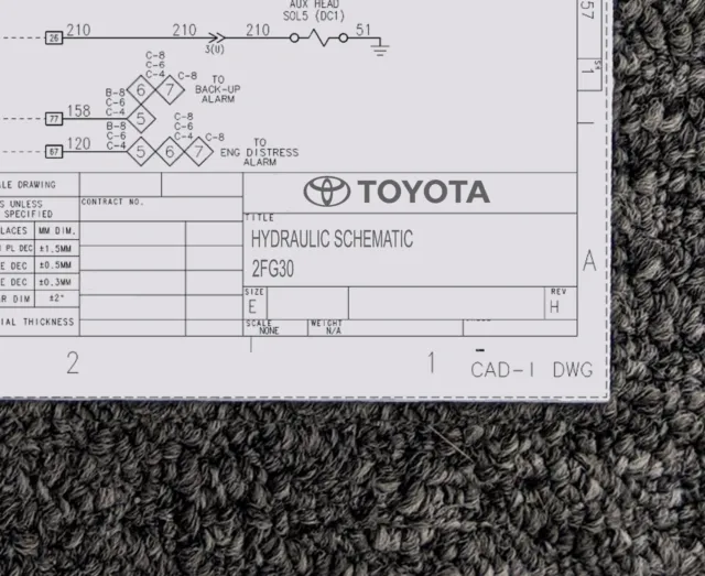 Toyota Forklift 2FG30 Hydraulic Schematic Manual Diagram