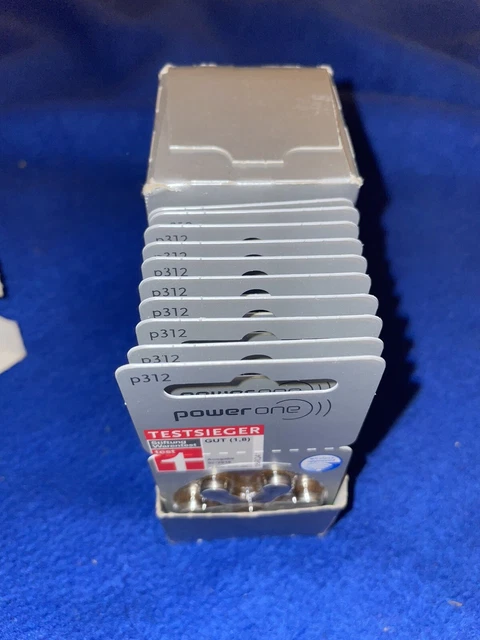 Nuevo en caja lote de 20 paquetes de seis baterías de audífonos Powerone p312