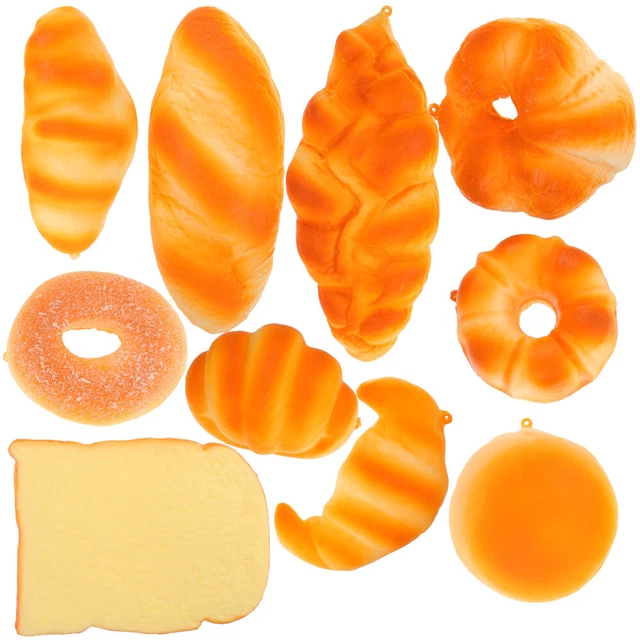 10pcs Fake Cake Artificial Bread Set Bakery Decoration Photography Props 2