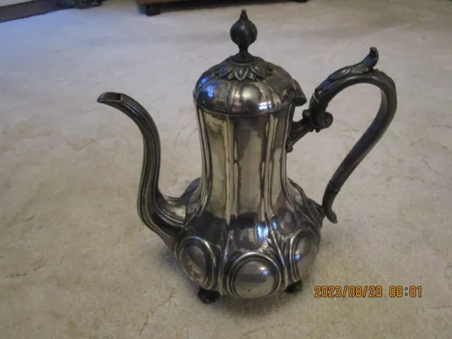 Antique James Dixon & Sons Rococo Style Large pewter Coffee Pot