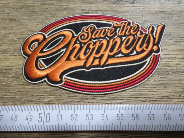 Vintage Patch Save the Choppers Slogan Biker Bobber Cowl Jacket Waistcoat