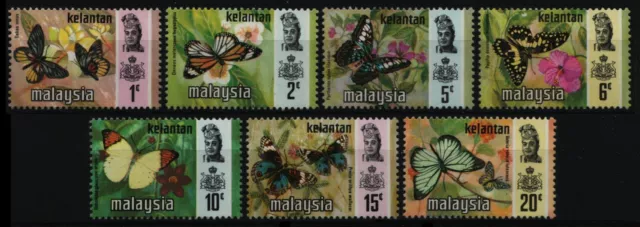 Malaya - Kelantan 1971 - Mi-Nr. 97-103 I ** - MNH - Schmetterlinge / Butterflies