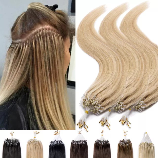 Dick Russian 1g/s 300S Micro Ring Loop Beads Real Remy Echthaar Extensions Braun