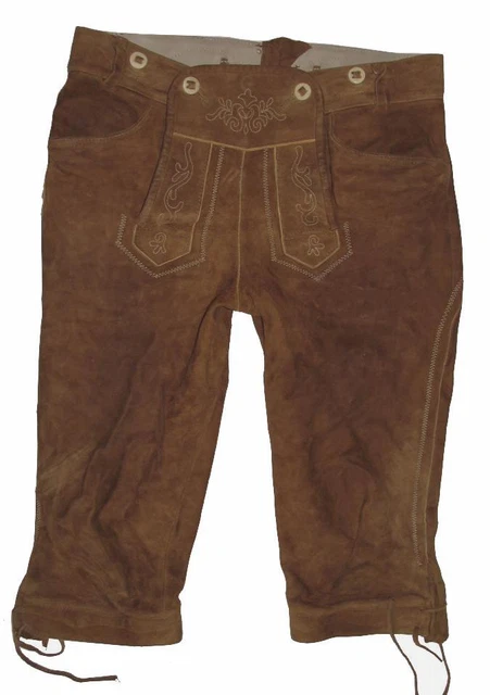 "GAMSBOCK" Herren- Trachten- Kniebund- LEDERHOSE / Trachtenhose in braun Gr. 48