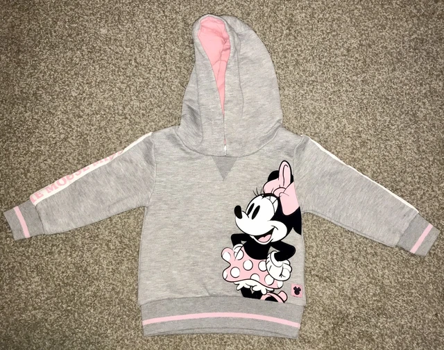 Minnie Mouse Grey & Pink Hoodie 12-18 Months  Kids Size
