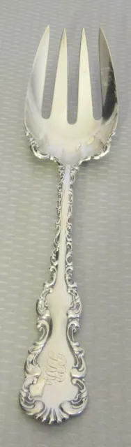 antique Whiting Sterling Silver 1891 LOUIS XV SERVING FORK 9" salad meat 78g