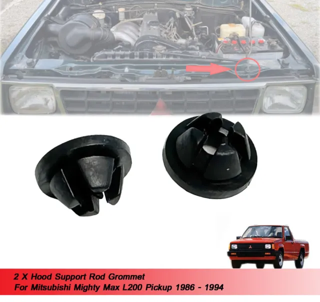 2 X Hood Support Rod Grommet Use For Mitsubishi L200 Pickup 1986 - 1994