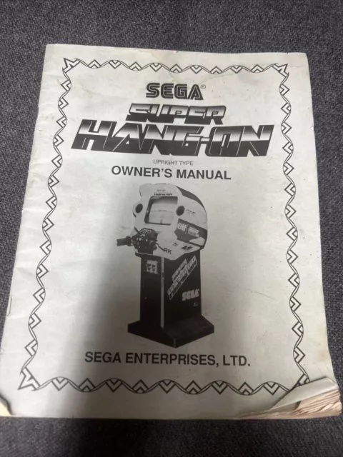 Sega SUPER HANG-ON Arcade Video Game Manual - good used original