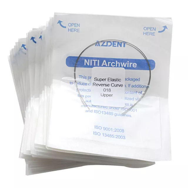 10Bag AZDENT Dental Orthodontic Arch Wires NITI Round Reverse Curve Super Round