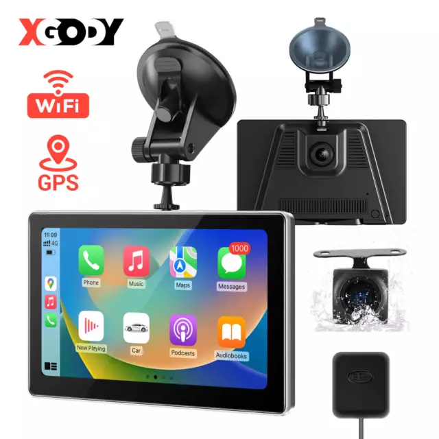 Touch Screen 4K HD GPS WIFI Dash Cam Wireless CarPlay Android Auto FM Car Camera