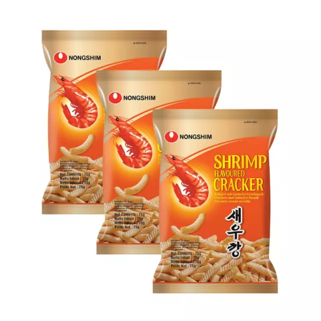 Nongshim Shrimp Crackers flavoured 75g (Pack of 3)