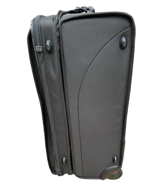TUMI Alpha Black Nylon 26" Expandable Suitcase Luggage Very Good Monogrammed 2