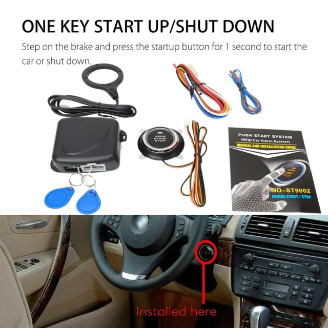 Car Engine Push Start Button Keyless Entry Start Stop Immobilizer Alarm Systems