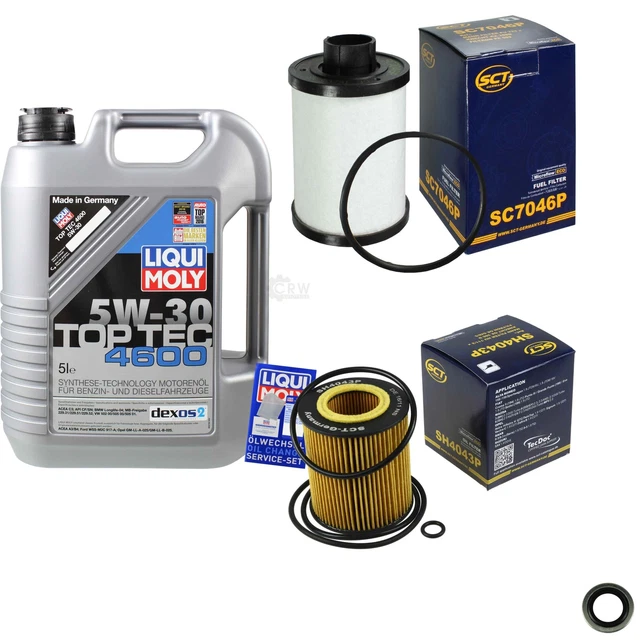 SCT Germania Controllo set 5 L Liqui Moly 3756 Top Tec 4600 5W-30 per Opel