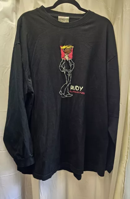 VINTAGE PLATINUM FUBU Rudy Embroidered long sleeve shirt Sz 1XL 90s Hip ...
