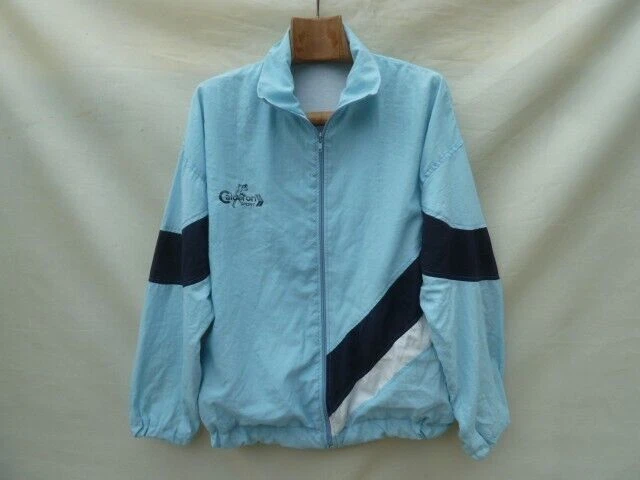 Giacca a vento vintage anni '90 da uomo taglia grande blu completamente...