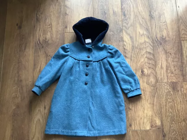 PAT PERKINS MADE IN ENGLAND - Cappotto vintage in lana per bambini - blu - età 5-6 anni