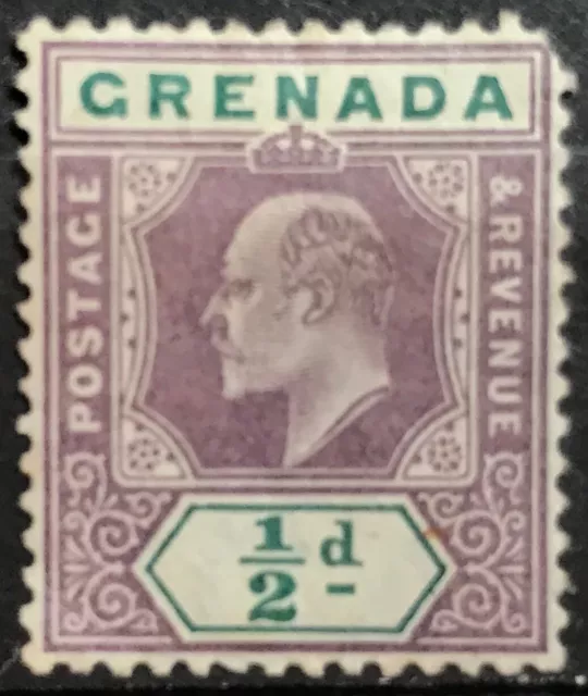 Grenada 1902 Half-Penny Dull Purple & Green Sg 57 Mm