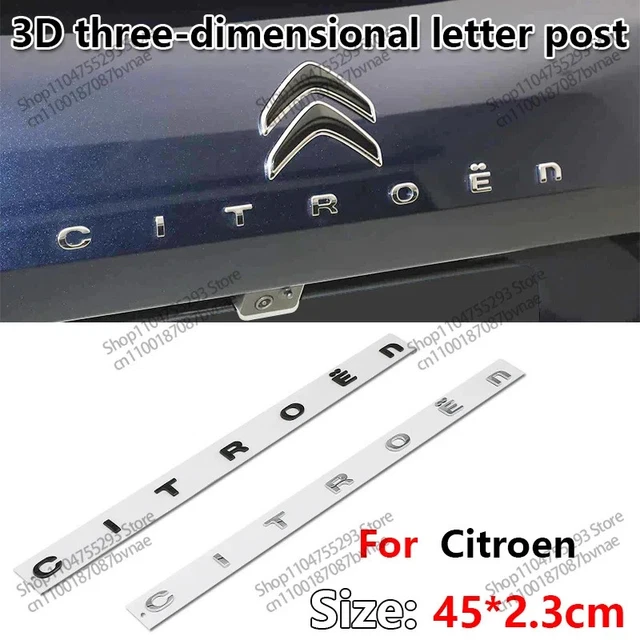 Autocollants Emblèmes 3D Pour Citroën C1 II (2014-2022) - Capot Avant Ou Coffre - Acier Inox Chromé - Installation Facile