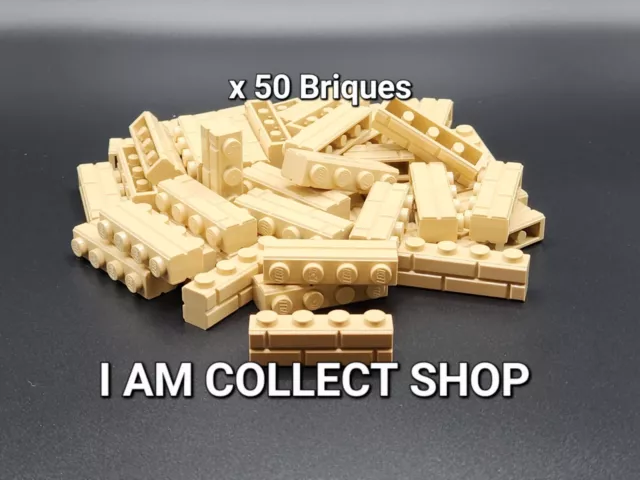 Lego Brick Masonry Briques Maconnerie 1X4 Lot X 50 Couleur Tan - 15533 (Neuf)