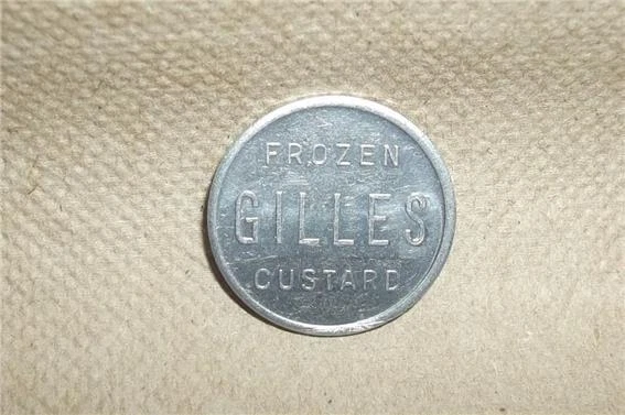 Vintage Gilles Frozen Custard Ice Cream Dairy Soda Fountain Coin Token Medal