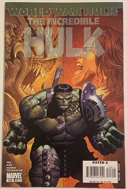 WORLD WAR HULK  THE INCREDIBLE HULK #108 Marvel Comics 2007 PAK KIRK VF/NM