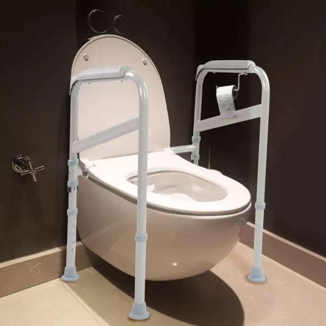 WC Aufstehhilfe Senioren Bad Toilettengestell Stützhilfe Gehhilfe Höhe 65-86CM